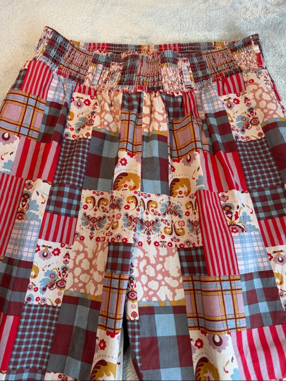NWOT Lucy & Yak Alexa Organic Cotton Trousers Donita Patchwork Size XL - Picture 3 of 15